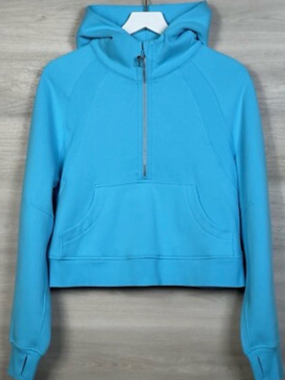 lululemon scuba oversized half light blue zip-up hoodie xs/s